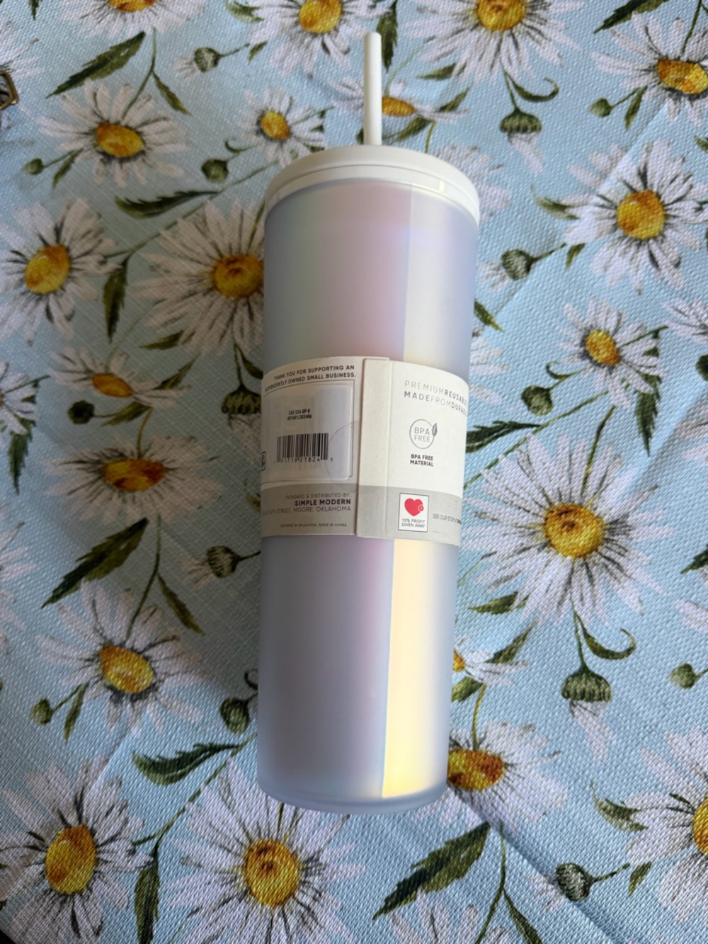 Simple Modern Iridescent White 24oz Classic Tumbler with Straw - Picture 2 of 3